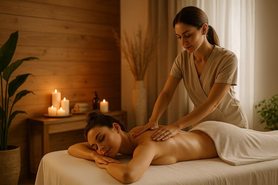 Entspannende Massage-Szene